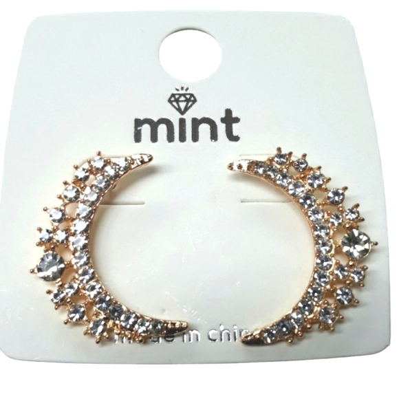 Jewelry - 3 For $15 New Elegant Crystal Crescent Moon Earrings